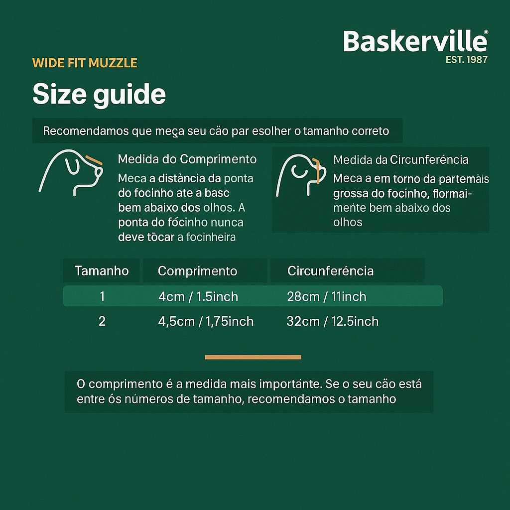 Focinheira Wide Fit Tam 1 - Baskerville - Imagem 5